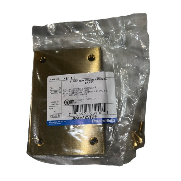 Thomas & Betts floor box cover assembly brass P 64 1/2 Steel City - Picture 2 of 2